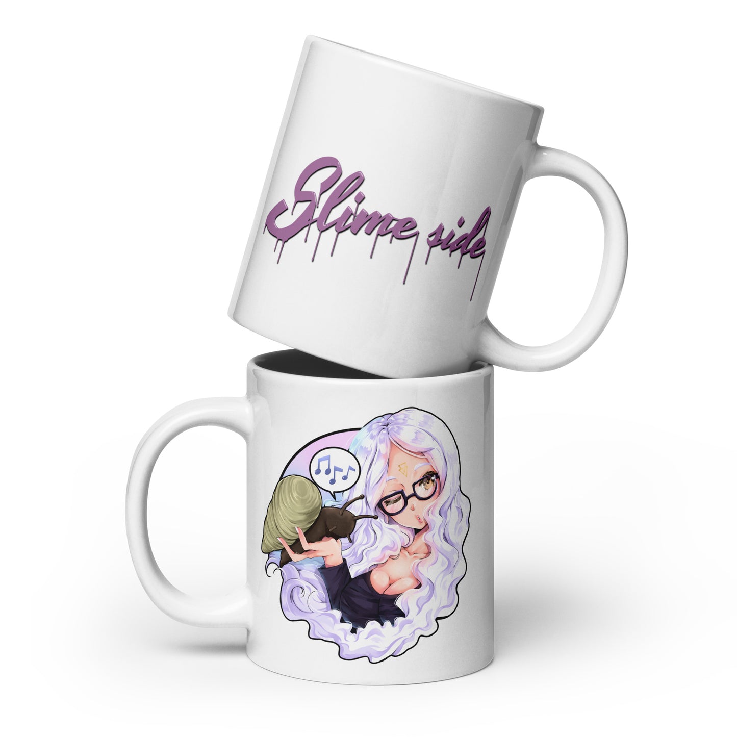 Schnecken - Slimeside weiße, glänzende Tasse