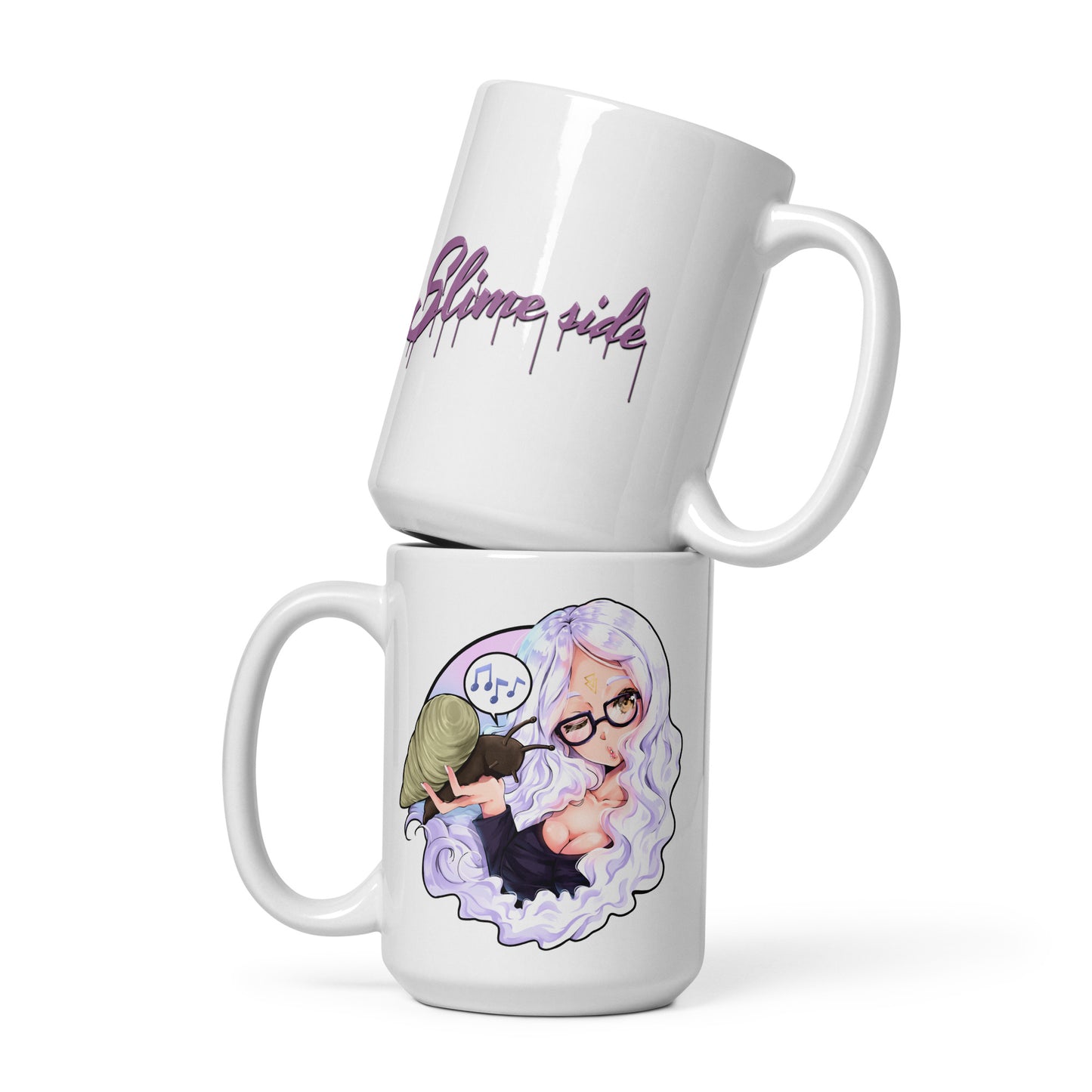 Schnecken - Slimeside weiße, glänzende Tasse