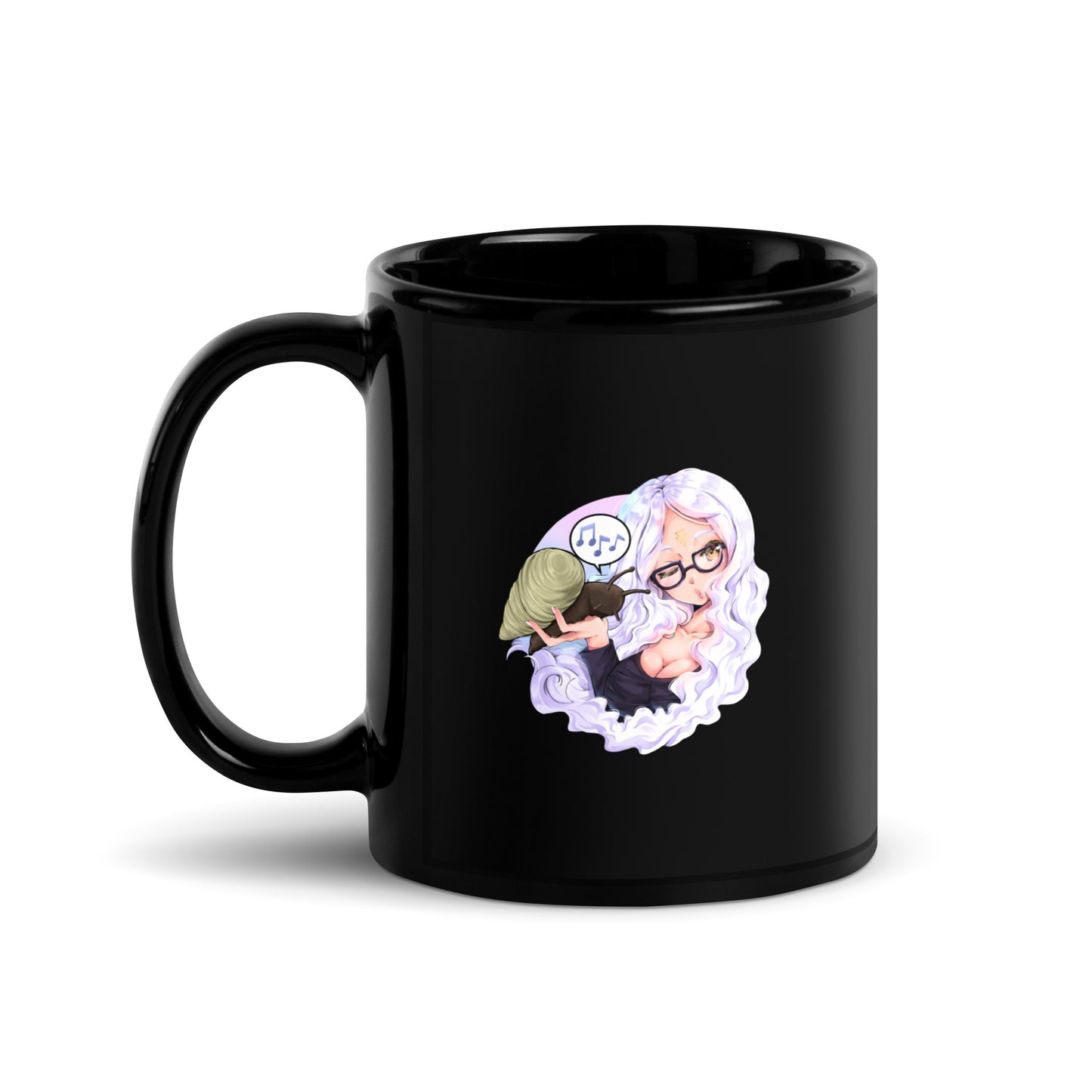 Schnecken - Slimeside schwarze glänzende Tasse