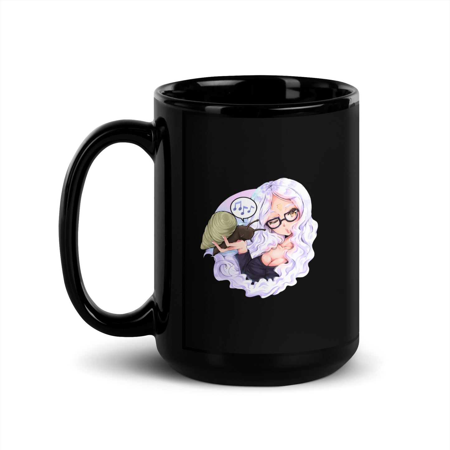 Schnecken - Slimeside schwarze glänzende Tasse