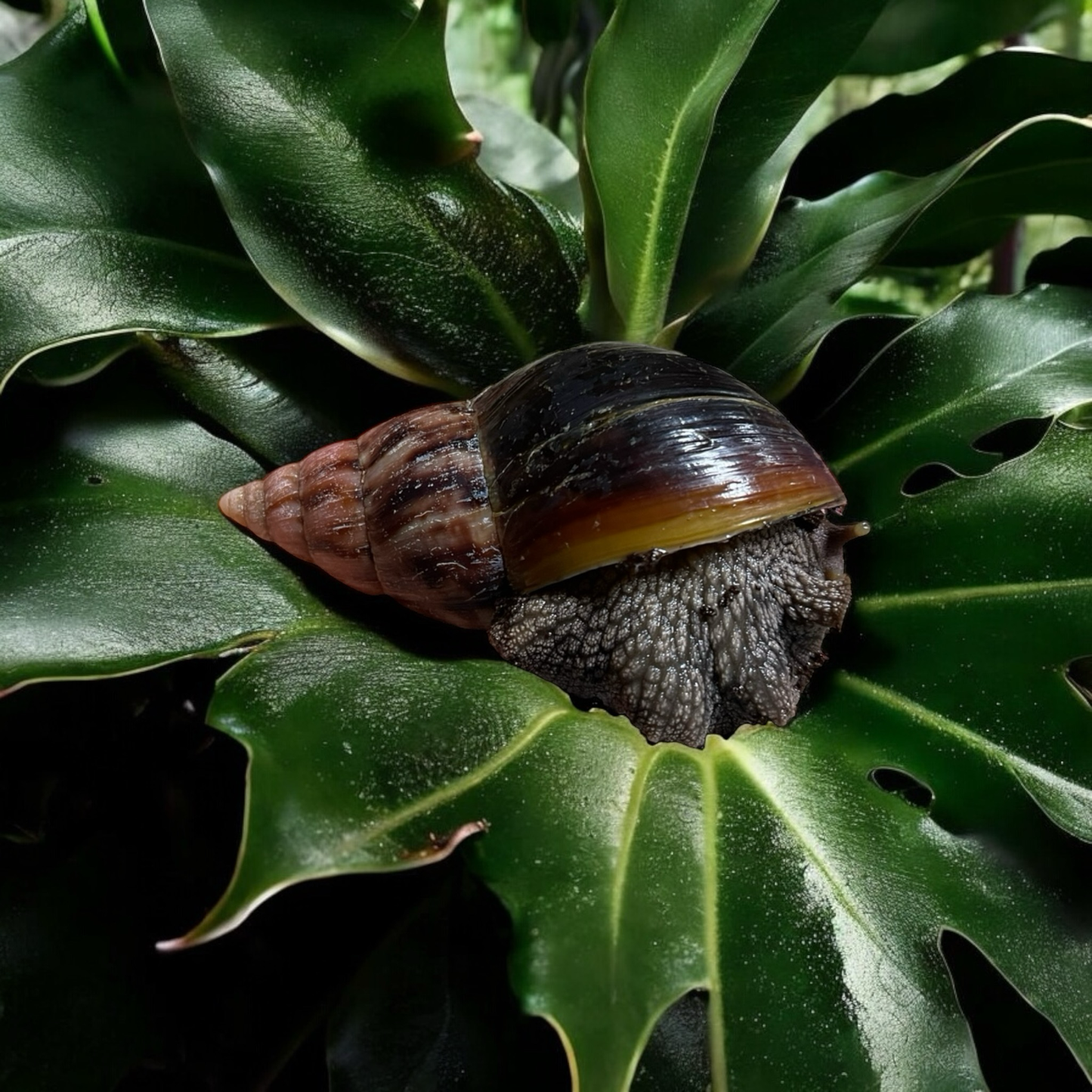Lissachatina Fulica Wildfarben „Dark“ 6-8 cm Hauslänge